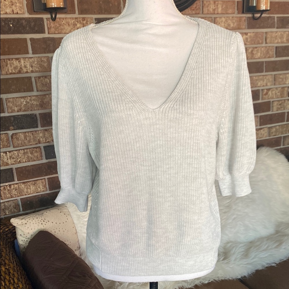 Gentle Fawn light gray V-Neck Sweater with Relaxed Fit